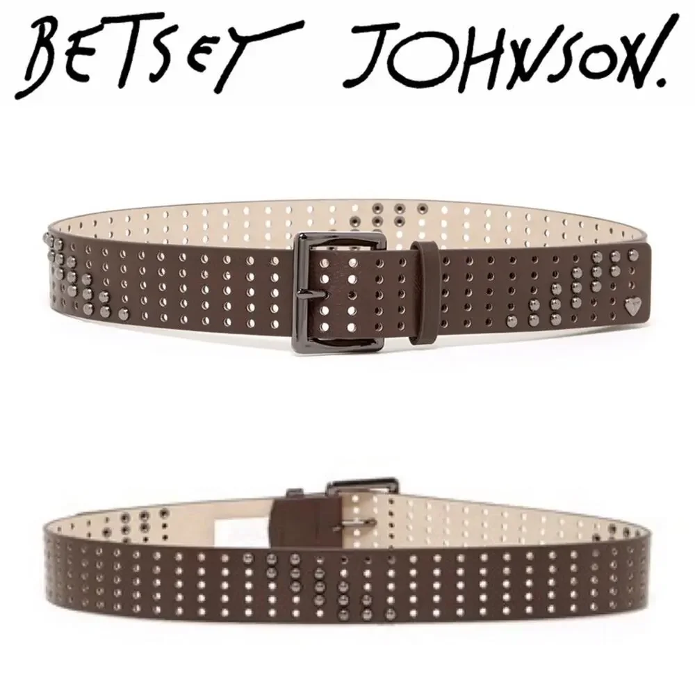 Betsey Johnson | Perforated Studded Belt | Sz M